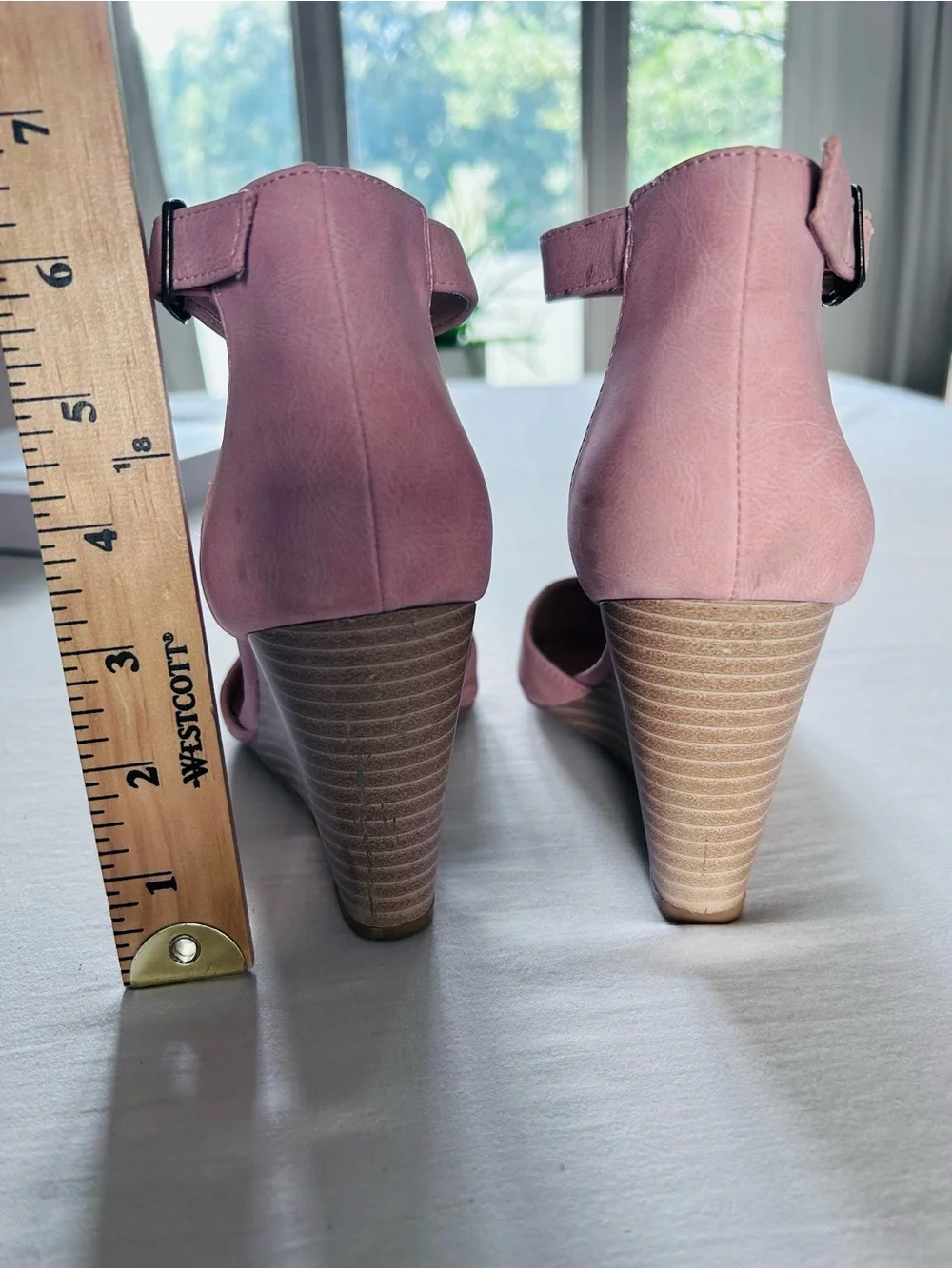 Ankle-Strap Pink Wedge Heels - Chic Everyday Comfort
